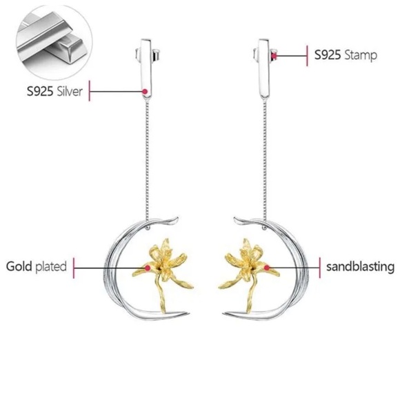 🎁 925 Silver Artisan Handmade The Zahyr Palm Tree Earrings - Picture 10 of 10